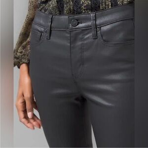 NWOT White House Black Market Black Faux Leather Coated Jeans